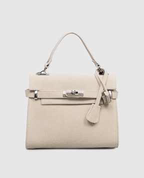 Gianni Notaro Ivory suede satchel bag SUEDE 099SUEDENIKEL