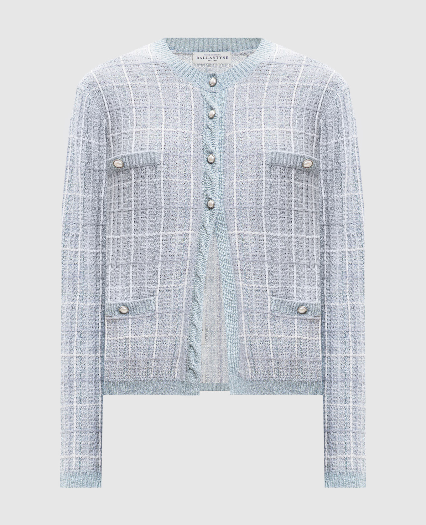 Blue cardigan with lurex