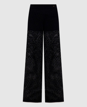 Agnona Black openwork flared pants K7110307C080P