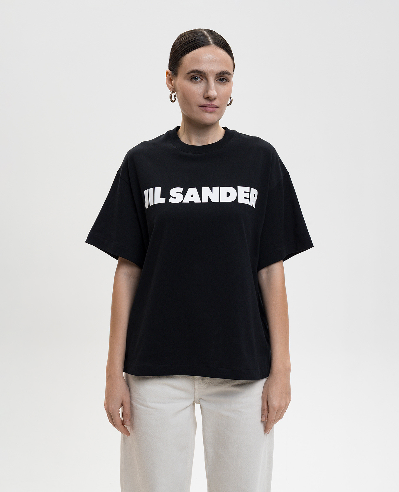 

Black T-shirt with contrast logo print Jil Sander