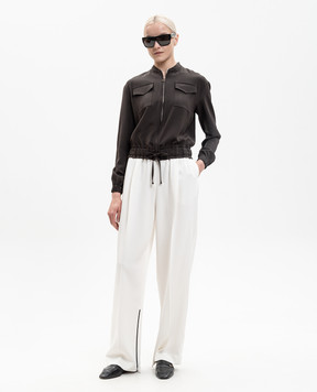 Kiton Ivory silk trousers D61105K0942H