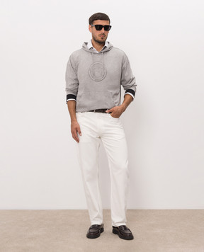 Versace Grey hoodie with logo print 10254331A18731