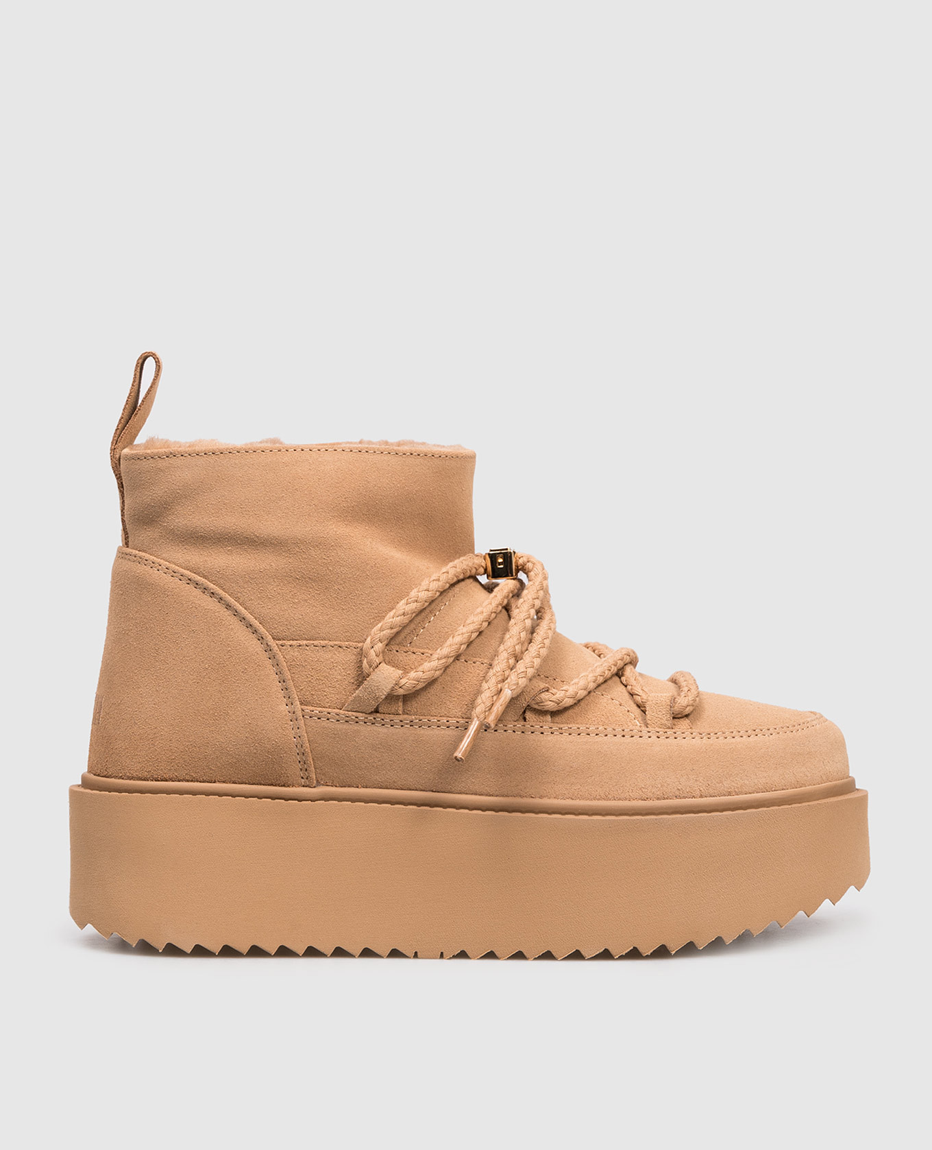 

Brown suede boots with fur and logo Inuikii