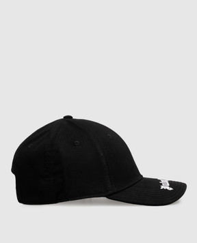 Palm Angels Black cap with contrasting logo embroidery PAMLB001FB002