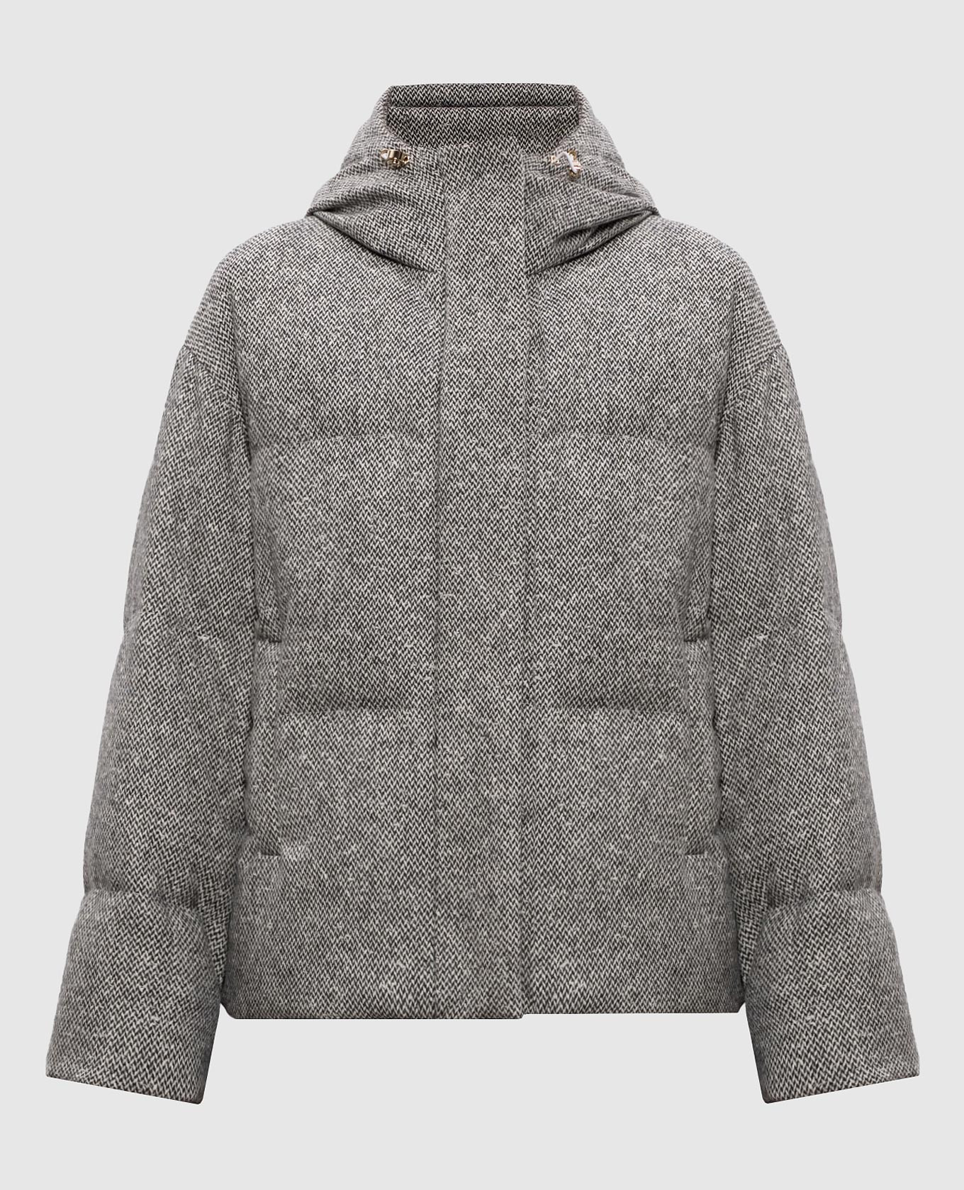 

Gray wool down jacket with pattern Enrico Mandelli, Grey