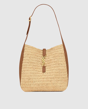 Saint Laurent Beige LE 5 À 7 raffia bag 823812GAAEZ