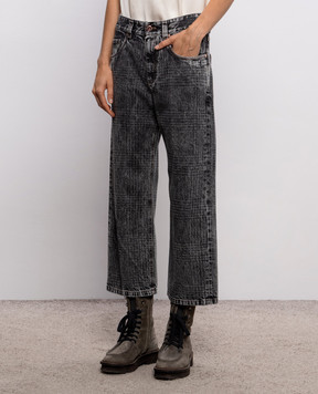Brunello Cucinelli Grey jeans with logo patch MP95PP4008