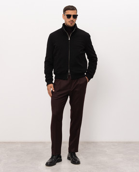 Enrico Mandelli Black cashmere jacket with mink fur 4T702B4816