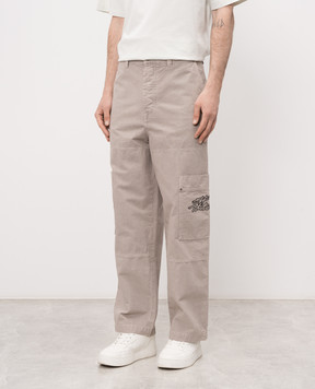 Off-White Grey cargo pants with logo embroidery 44XCF04ES26F001