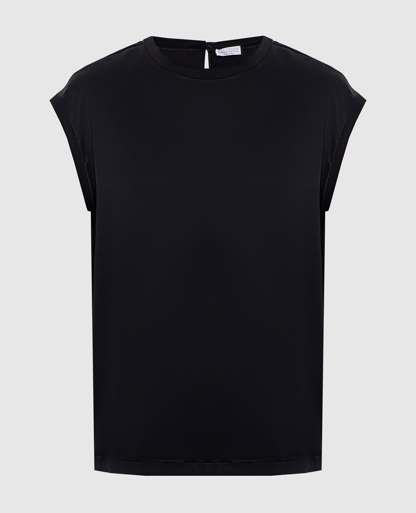 

Black silk top with monil chain Brunello Cucinelli