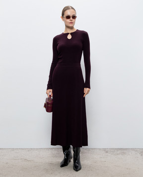 JOSEPH Luz burgundy ribbed wool jumper JF010111