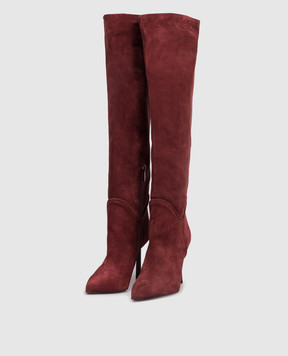 Babe Pay Pls Burgundy suede over-the-knee boots 631911ZA