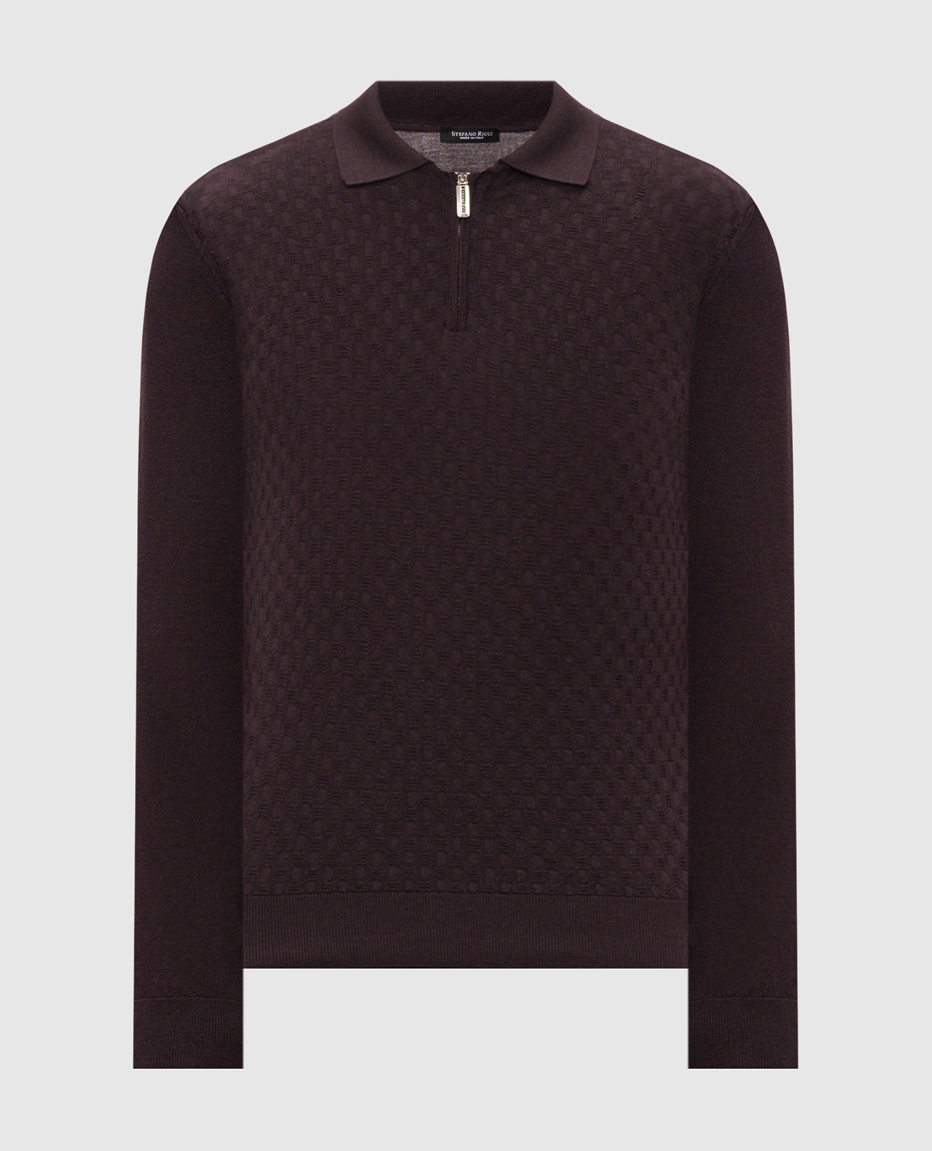 Purple wool, silk and cashmere polo