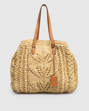 Ermanno Scervino Beige raffia tote bag D483S311FMRDM