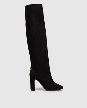 Dolce&Gabbana Black suede boots with logo CU1218A1275