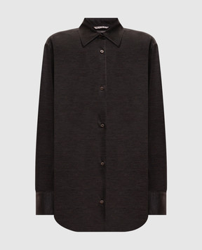 Marco Pescarolo Brown wool shirt ARTEMIDED54Y04