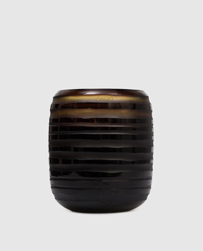 Onno Sphere Amber M candle with Zanzibar scent in a glass candle holder ON247Z