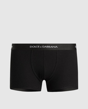 Dolce&Gabbana Black ribbed boxer briefs with logo M4C13JONN96