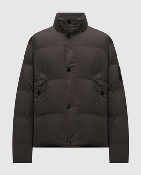 Stone Island Grey down jacket with logo patch L2S154100109S0A23