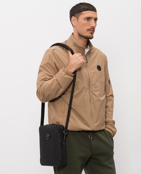 Stefano Ricci Black leather bag with textured emblem ND233GTURE