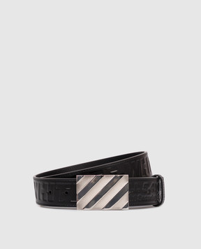 Off-White Black leather belt OMRB14JC99LEA001