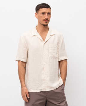 Peserico Beige linen straight-cut shirt R56049T002494