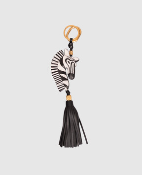 Gianni Chiarini Zebra-shaped keychain with tassel PCZEBRA03