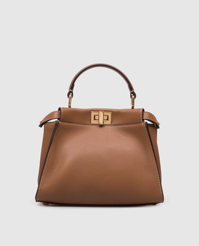 Fendi Brown Peekaboo Mini Leather Bag 8BN244AWQ8