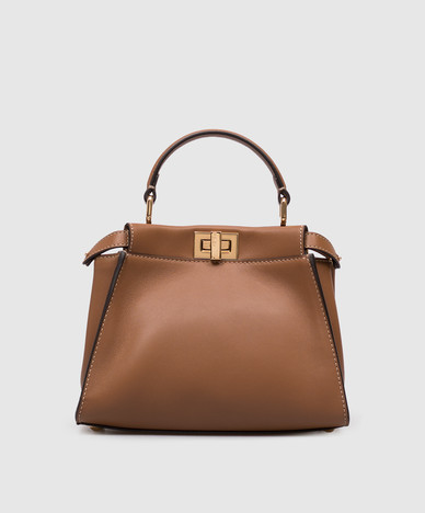 Brown Peekaboo Mini Leather Bag