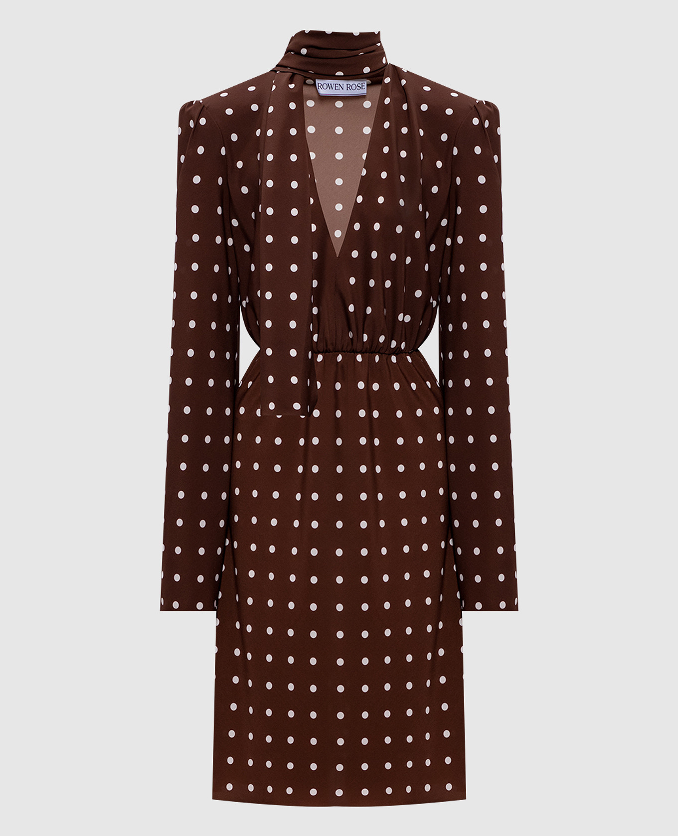 

Brown midi dress with polka dots Rowen Rose