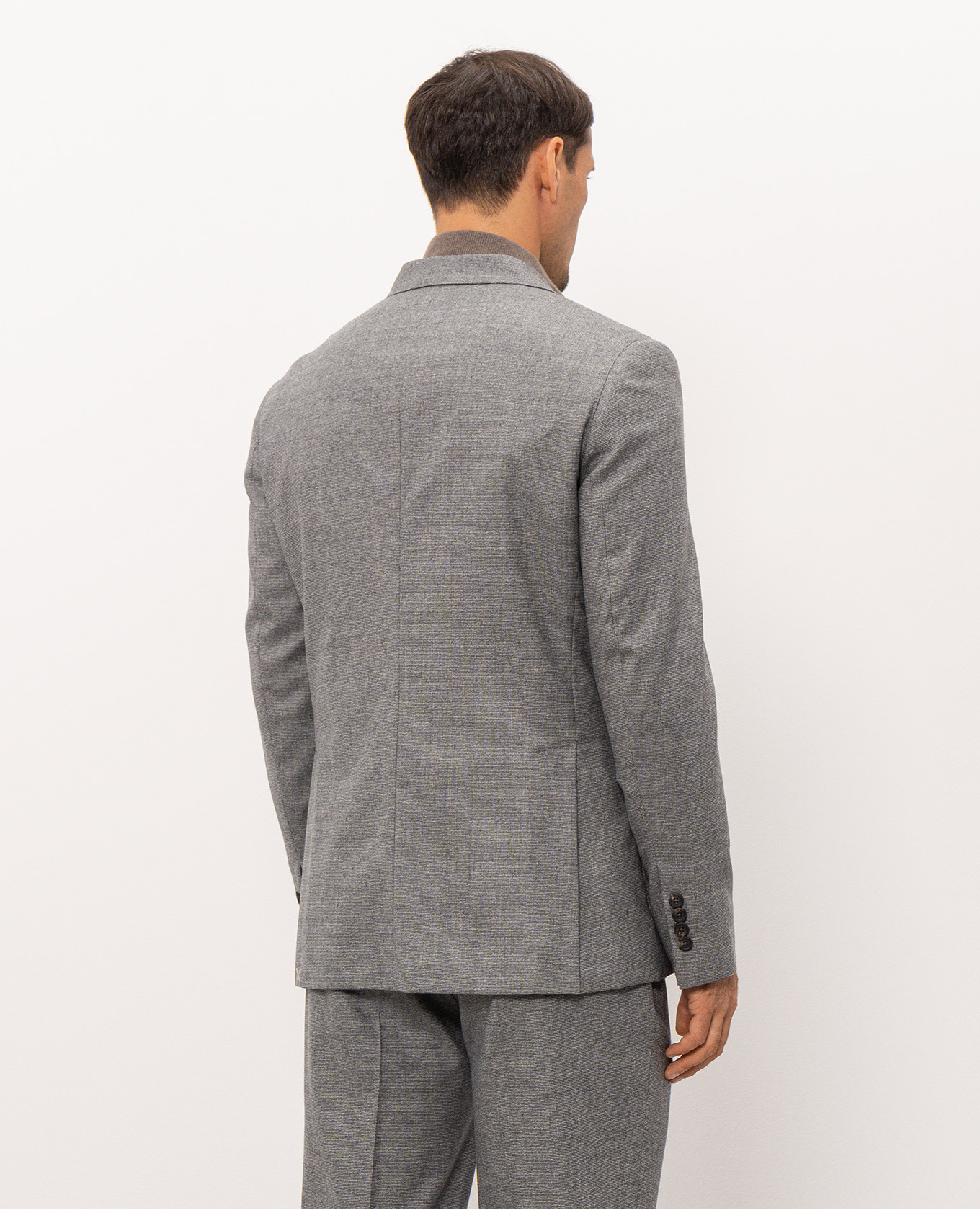 Gray wool jacket with a pattern Peserico 4