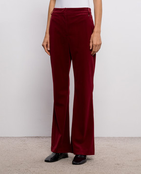 Twinset Burgundy velour flared pants 262AP2271