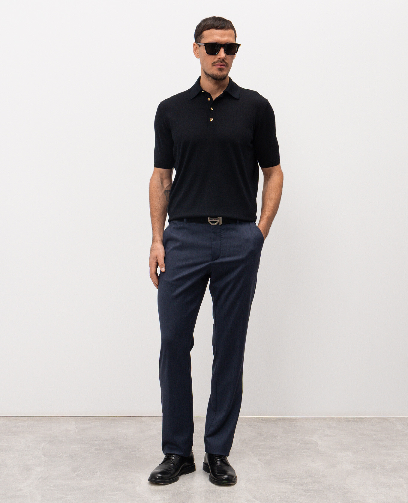 

Blue wool pants with logo Stefano Ricci