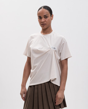 Maison Margiela MM6 Beige T-shirt with logo patch S52NF0018M20048