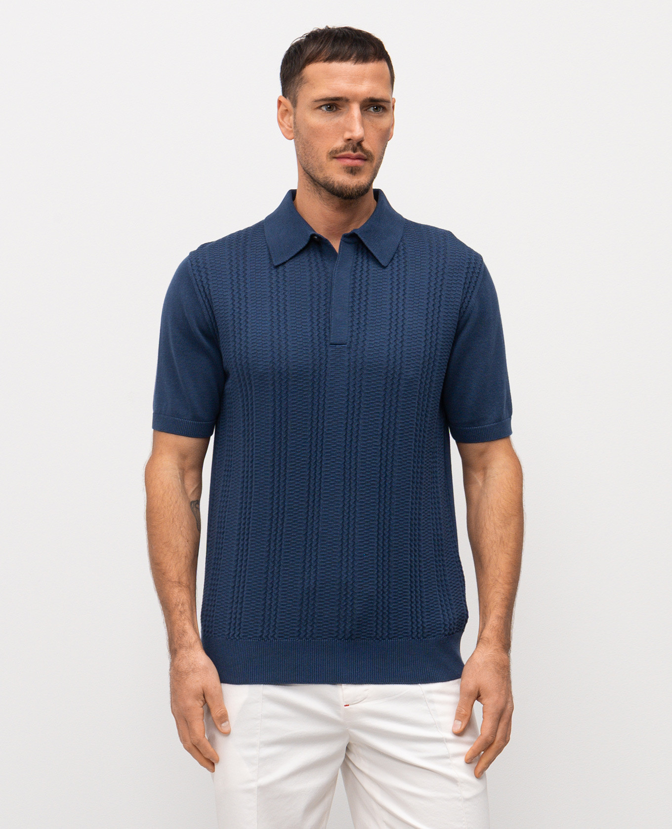 

Blue polo shirt with pattern Canali