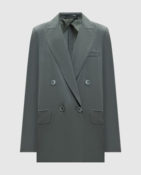 Max Mara Green double-breasted wool and silk jacket MXMALBATA