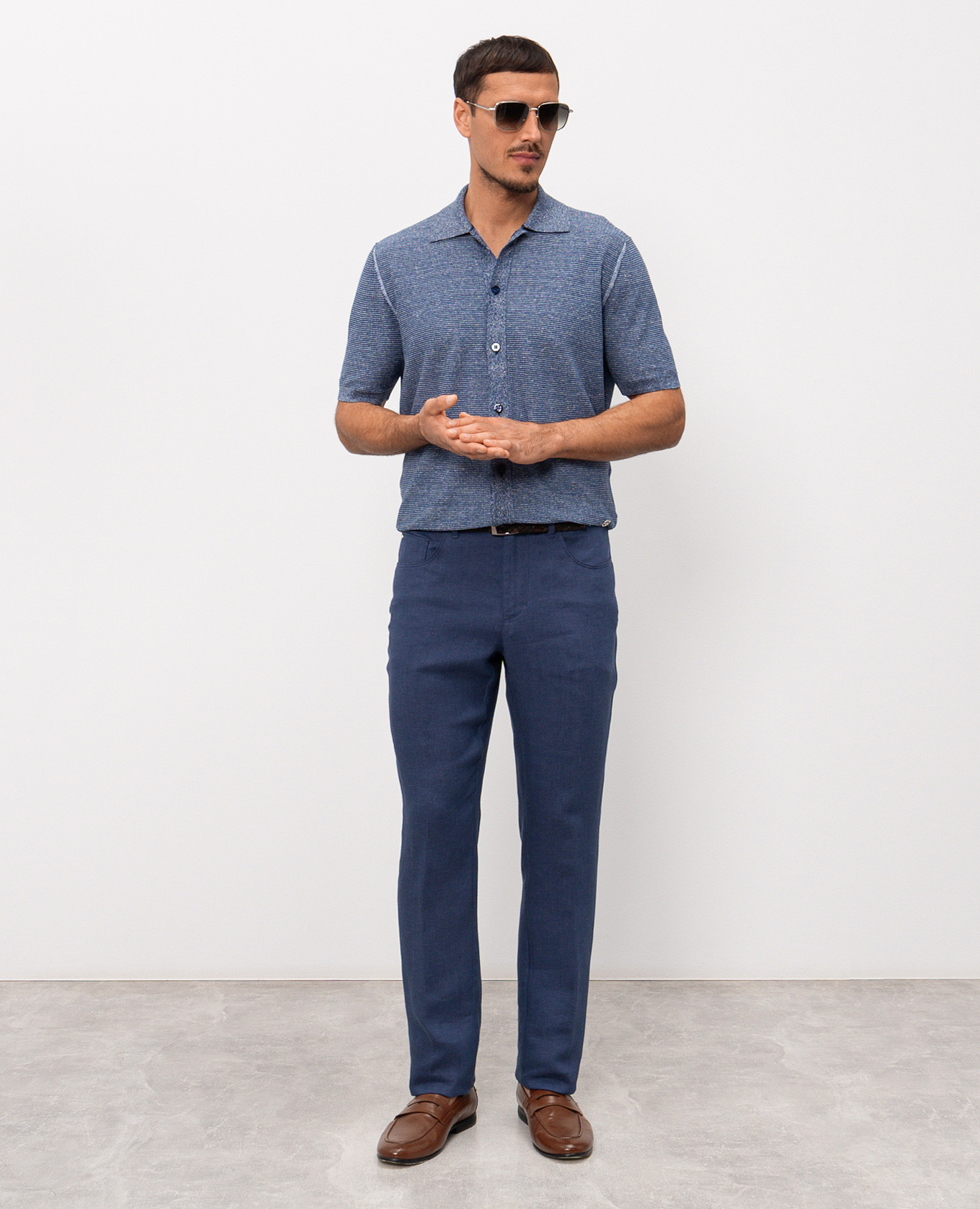 

Blue linen and silk pants Stefano Ricci