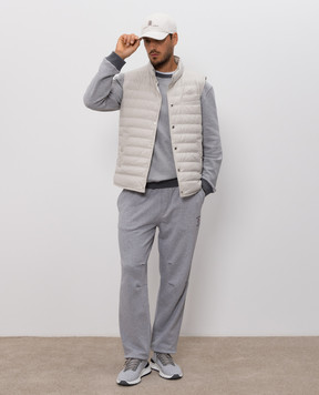 Brunello Cucinelli Grey melange sweatshirt with embroidery MM8263390G