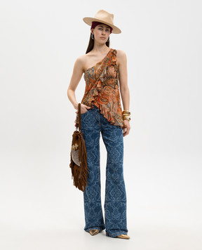 Etro Blue jeans with a branded print WRNB0026AV11M