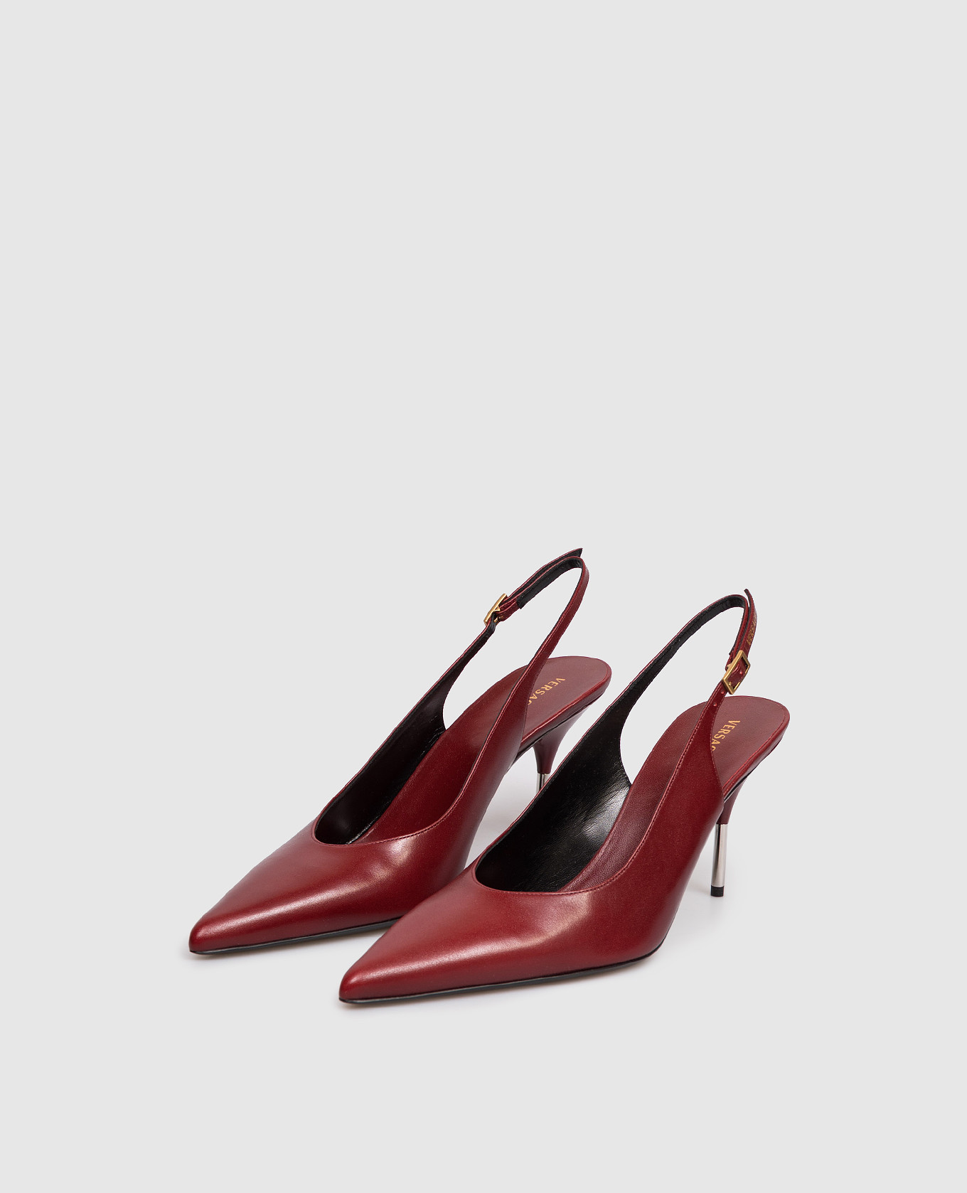 

Nyx burgundy leather slingbacks Versace