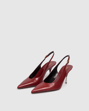 Versace Nyx burgundy leather slingbacks 10244361A17282