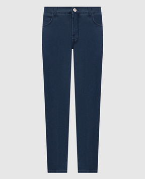 Stefano Ricci Blue jeans with logo patch MFT61B1091T248BL