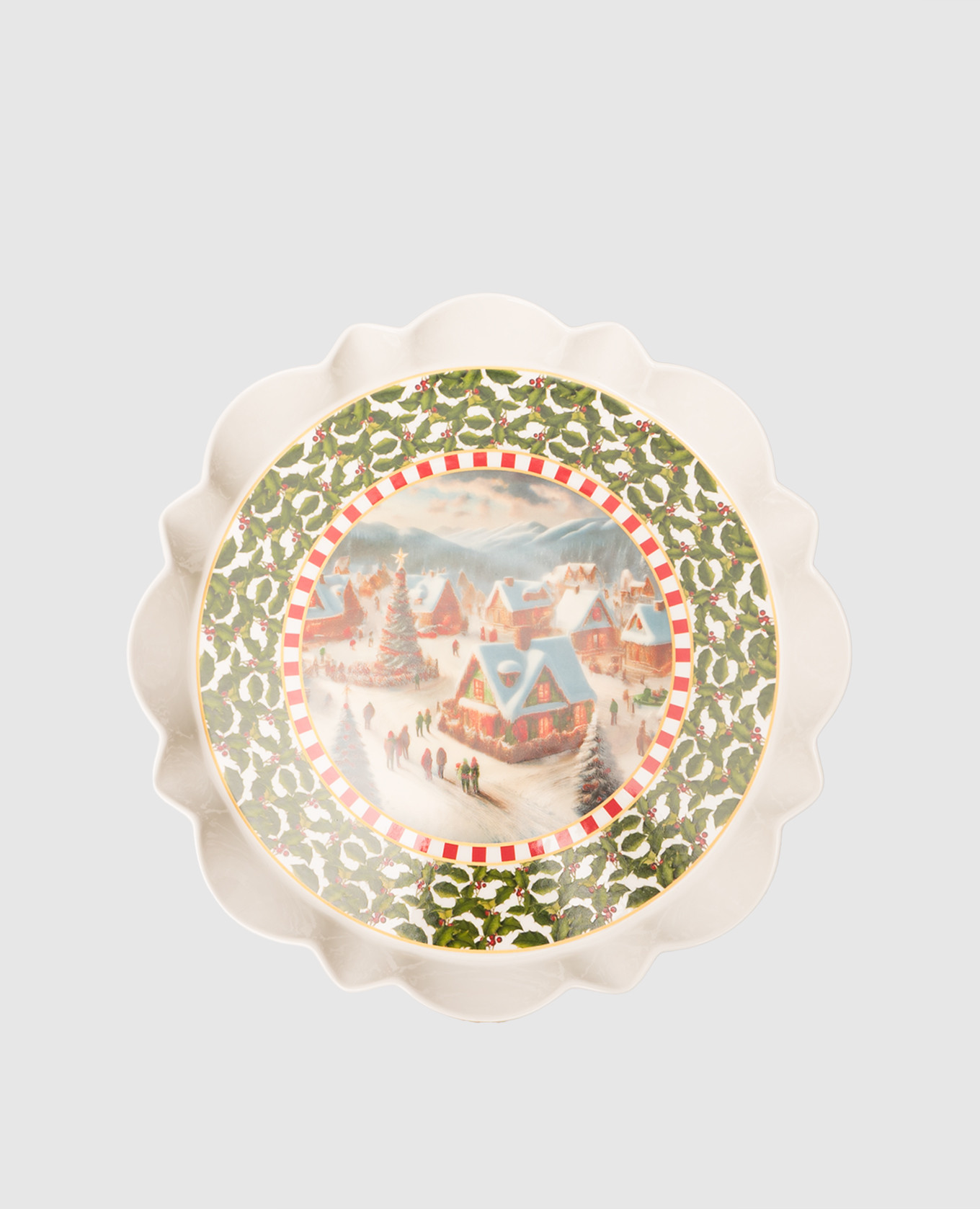 

White porcelain dish with Christmas print Palais Royal
