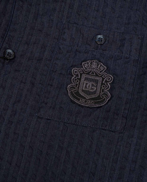 Dolce&Gabbana Children's blue shirt with a patch L44S10LDD5446