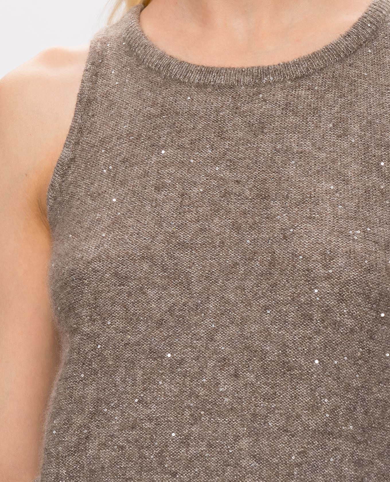 Brown cashmere and silk top Allude 5