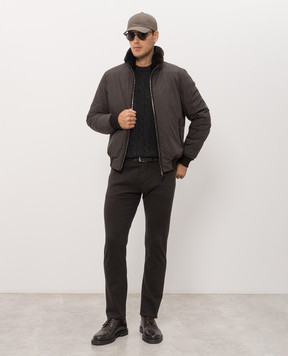 MooRER Brown down jacket with fur BELLATISTP