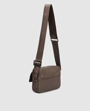 Canali Brown leather bag with embossed logo NA00226P326130
