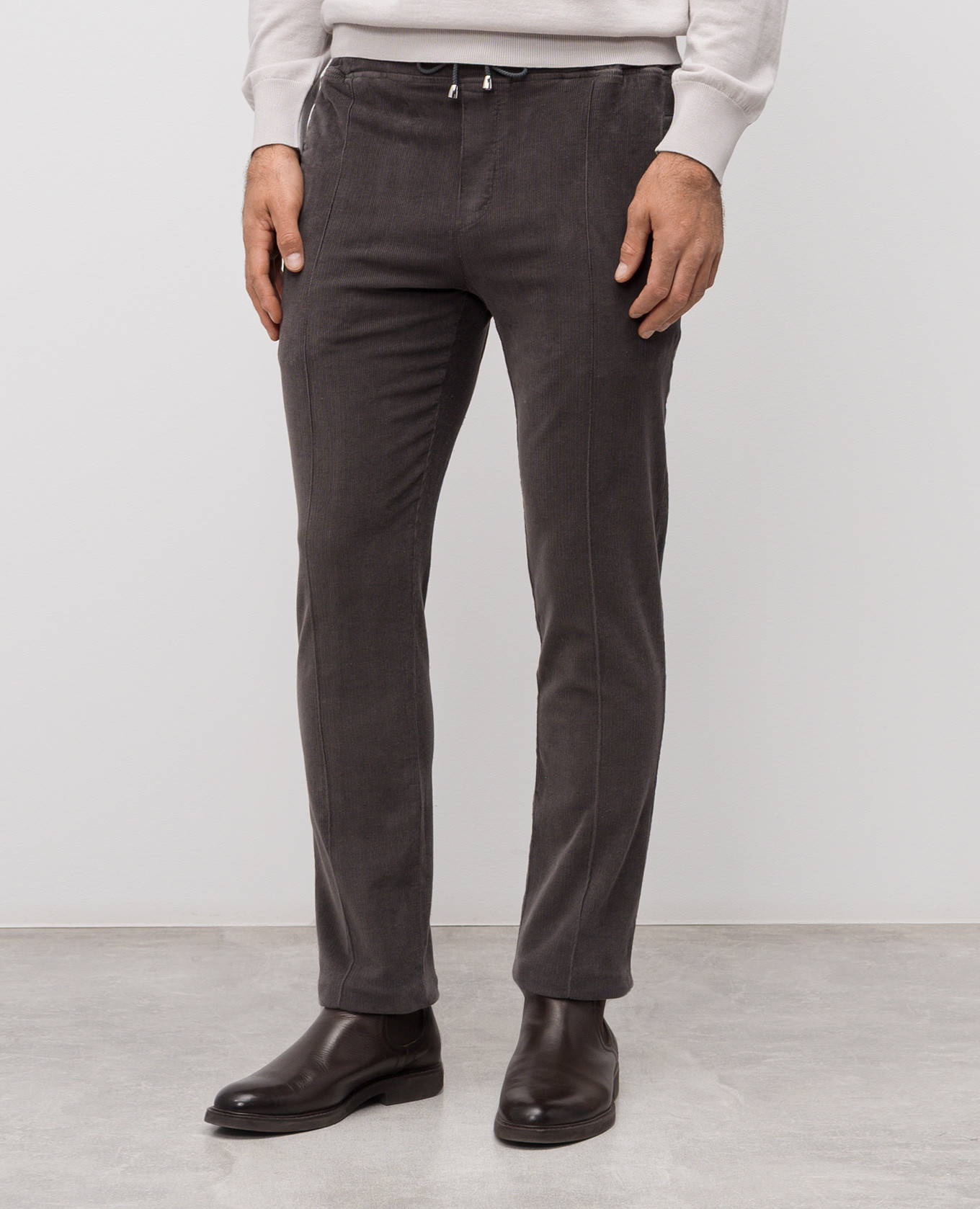 

Grey corduroy trousers with lapels Doriani Cashmere