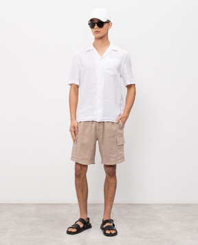 Vilebrequin Beige linen cargo shorts BAIU3U01