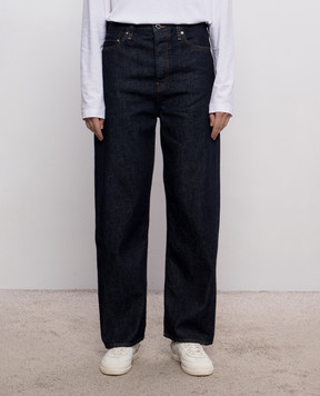 Toteme Dark blue jeans with logo patch 252WRB911FB004430